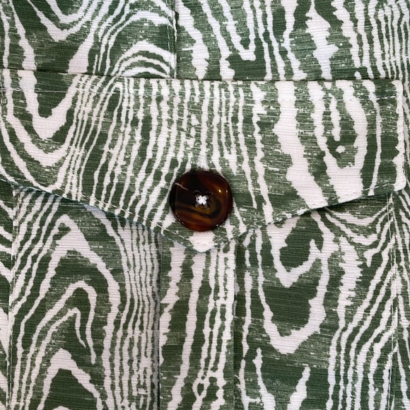 Anthropologie Pants NWT Size L Wide Leg Trouser Green Ivory Print - Picture 7 of 15